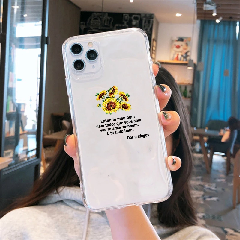 Summer Daisy Flower Phone Case for IPhone 11 12 13 14 15 Pro Max Mini XS Max X XR 8 7 Plus Bumper Shockproof Transparent Cover