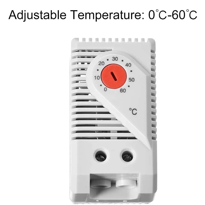 Mechanical Thermostat, KTO011 0-60Celsius Adjustable Compact Normally Close(N.C) Temperature Controller Switch,Red