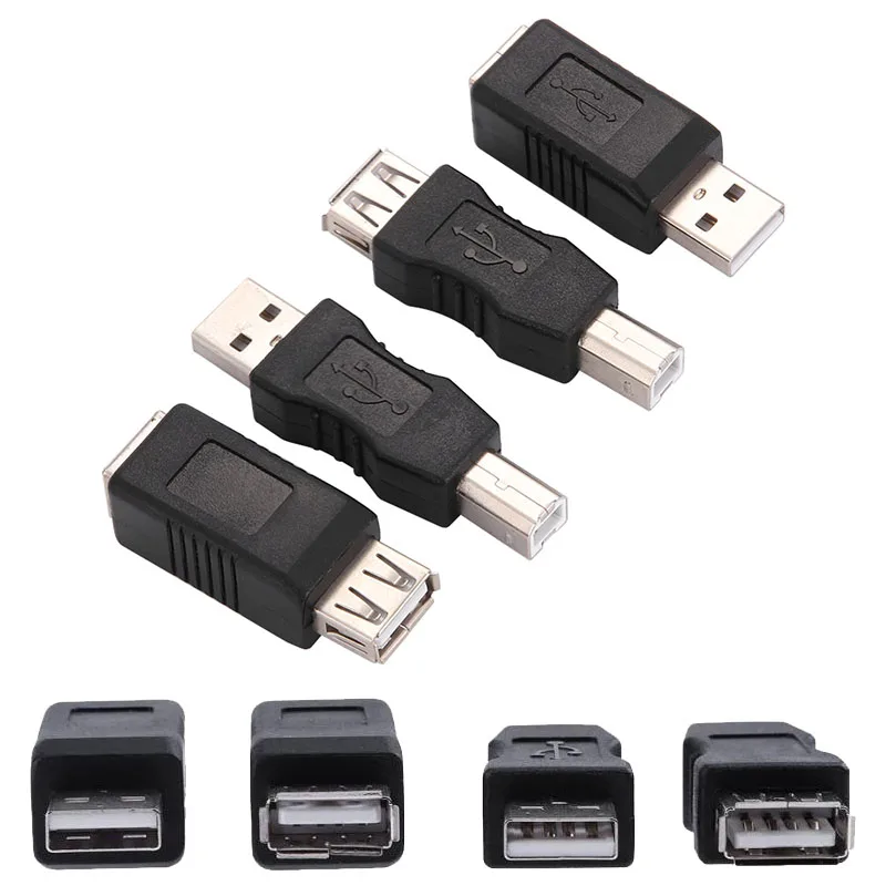 Adapter Electronics USB 2.0 Type A Female to Type B Male Printer Adapter Converter Connector Male to Female Plug D5