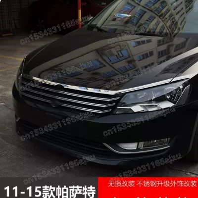 

For Volkswagen Passat B7 2012 2013 2014 2015 2016 Stainless steel Front Grille Around Trim Racing Grills Trim Car styling