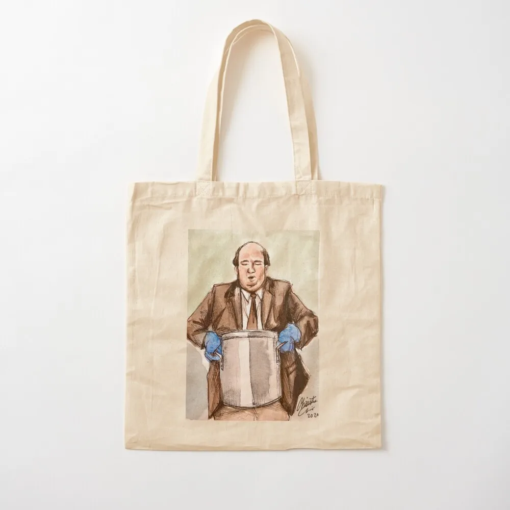 The Office Sketch of Kevin Malone Spilling Famous Chili Recipe Funny Scene TV Show Fanartin Meme Watercolor Tote Bag