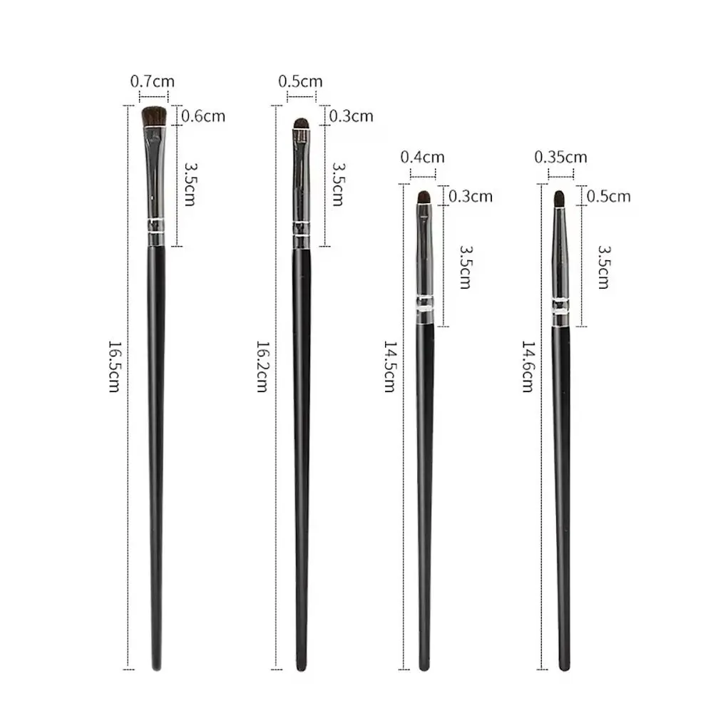 4Pcs/Set Small Angle Eyeshadow Brushes Eyelid Highlighter Soft Hair Makeup Brushes Lying Silkworm Precise Detail