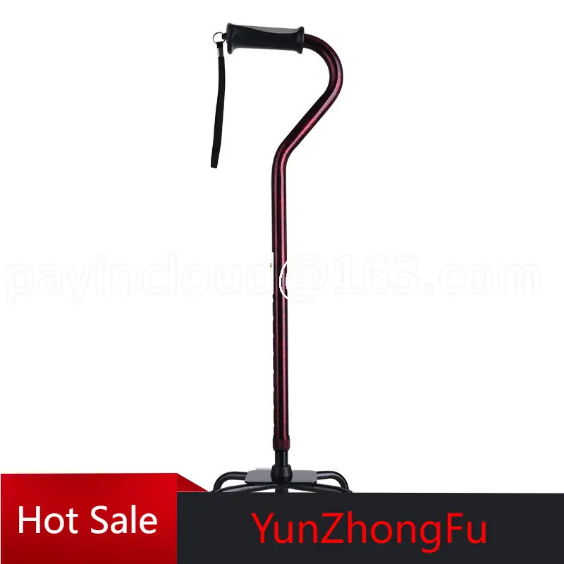 Imported Elderly Four-legged Crutches Retractable Crutches Adjustable Lightweight Non-slip Large Four-legged Crutches