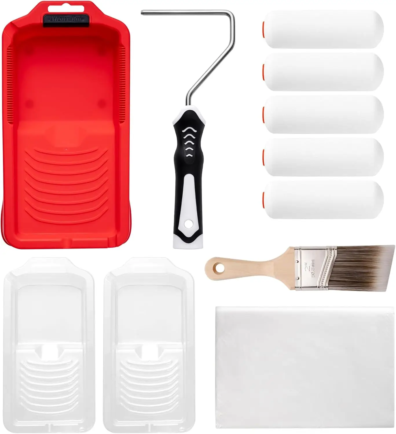 

Набор из 11 валиков для покраски из пеноматериала с эргономичной ручкой, магнитным лотком и вкладышами для стен, шкафов, отделки