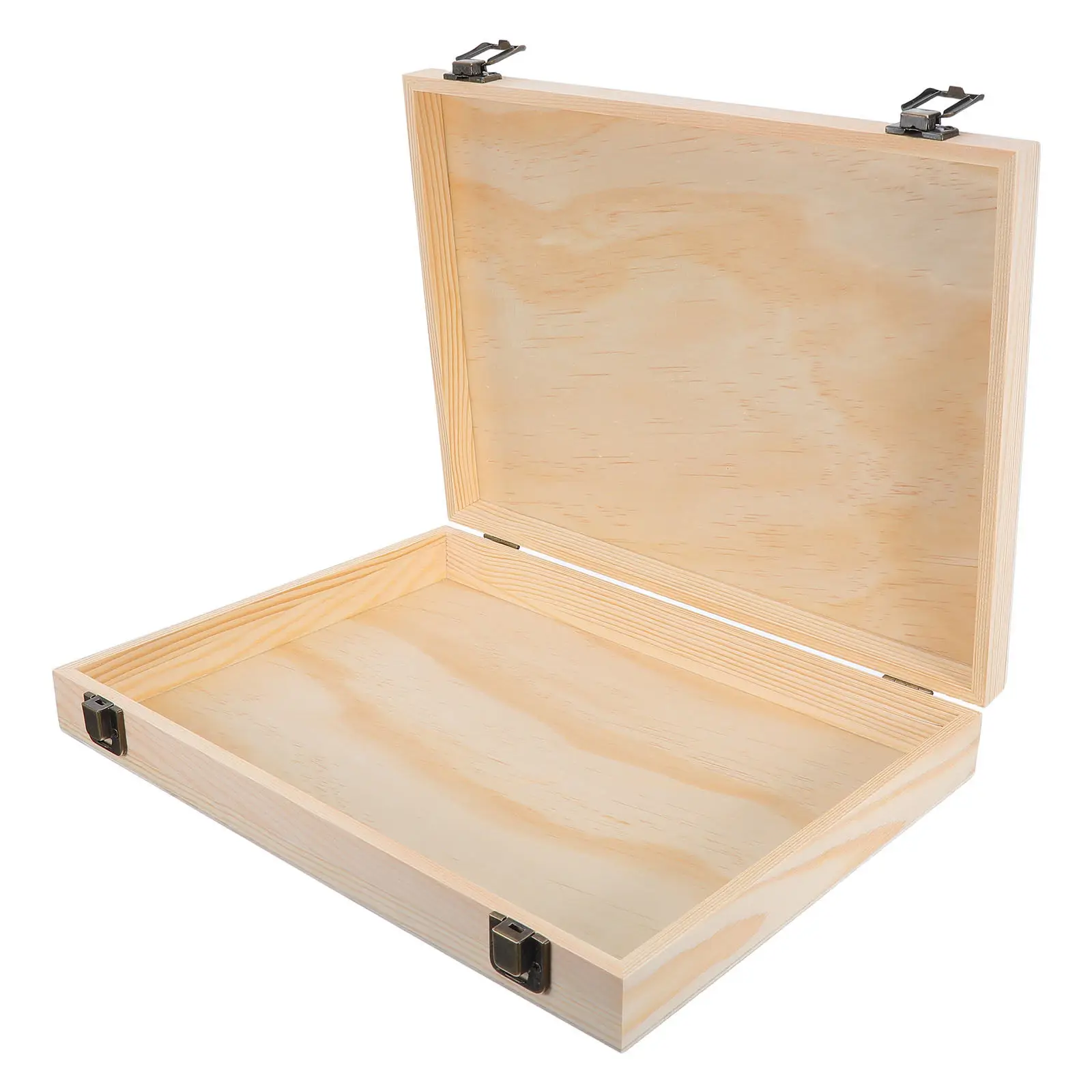 Caja de Almacenamiento de Madera Maciza con Tapa con Bisagras, Caja de Madera Natural sin Acabado para Manualidades, Pintura, Teñido, Joyería, Organizador de Recuerdos