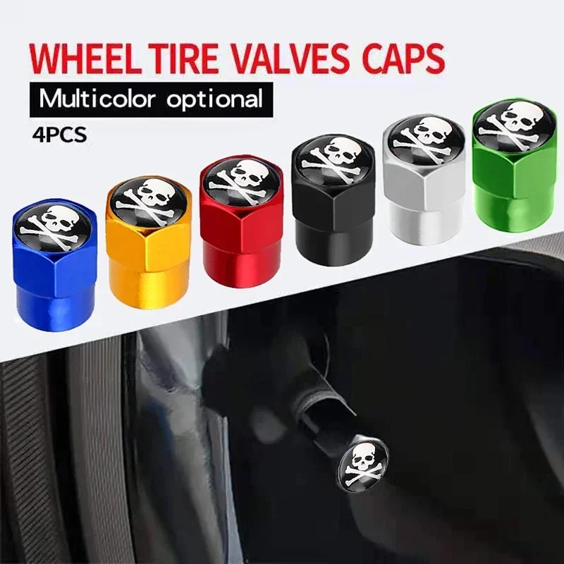 Skull Car Wheel Tire Valve Caps for Audi Mercedes Benz Volkswagen BMW KIA Porsche Toyota Ford Honda Land Rover Tesla