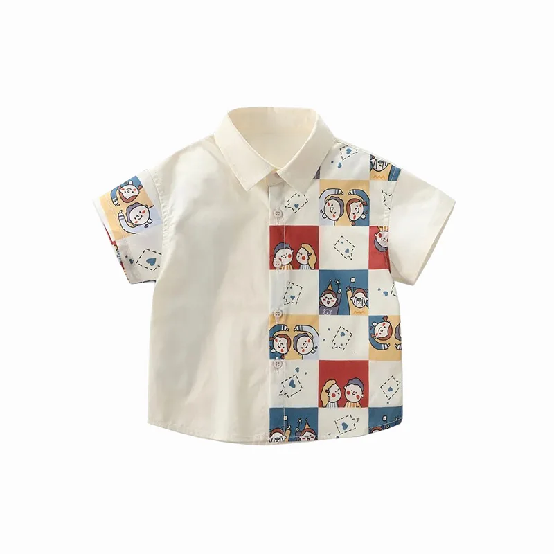 Fashion Boys Shirts Summer Toddler Kids Tops Cotton Children\'s Clothes