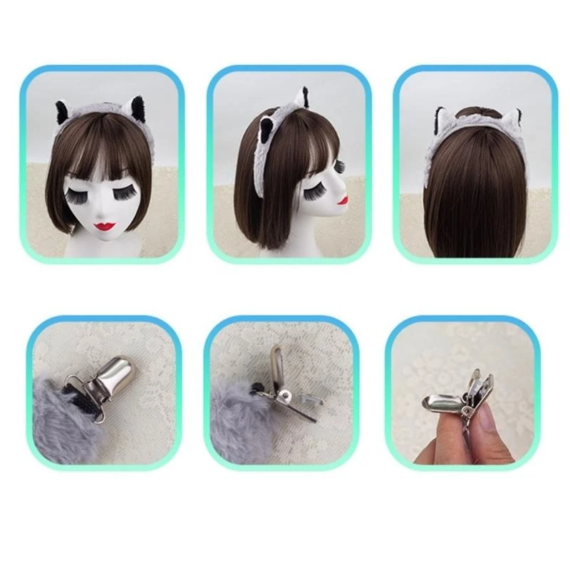 R1WE Dzieci Monkey Costume Akcesoria dla chłopca Halloween Cosplay Party, w tym opaska ogonowa rękawiczka Bowtie i spódnica