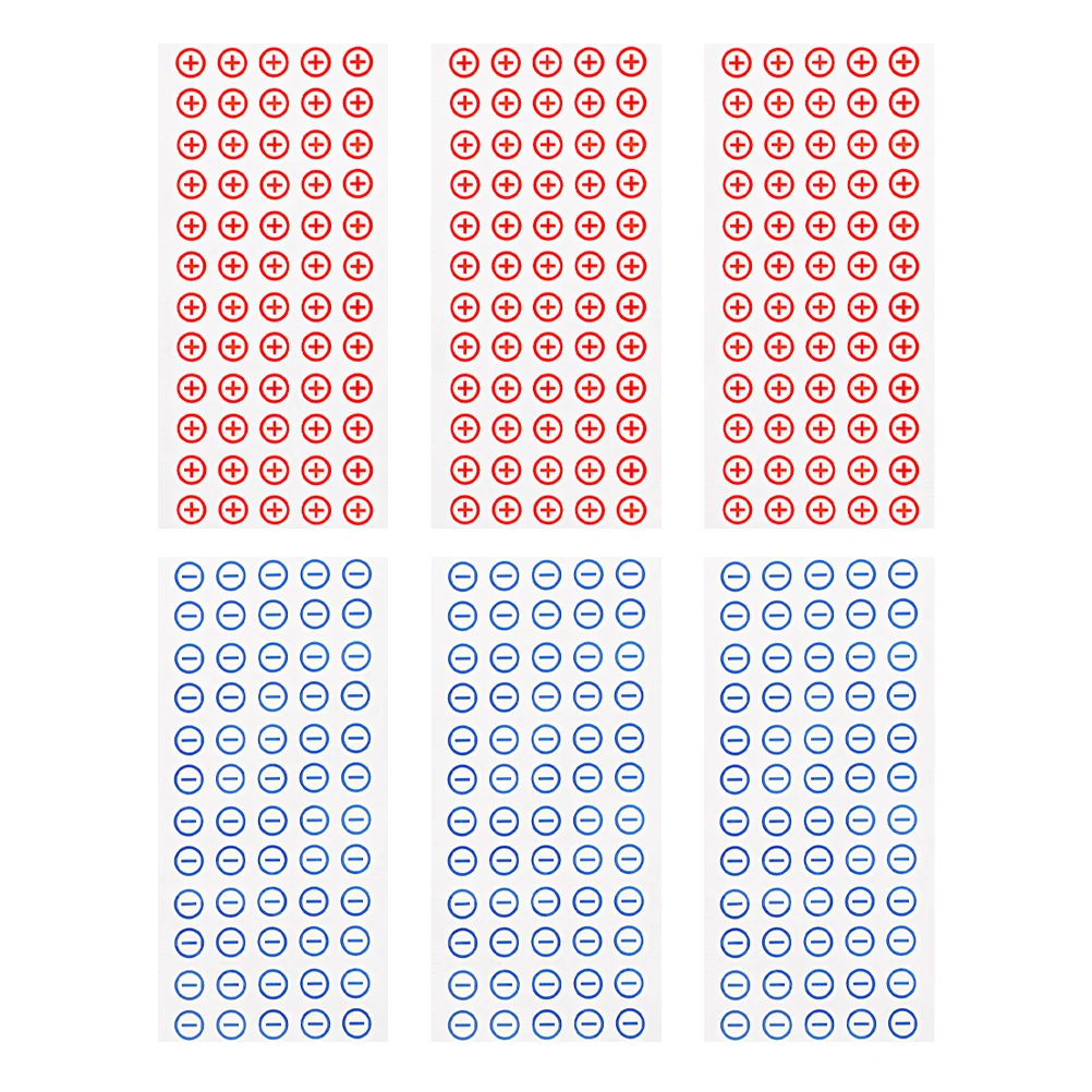 12Mm Polarity Stickers Positive Negative Labels Self-Adhesive Electrical Identifier For Office Industrial Use High