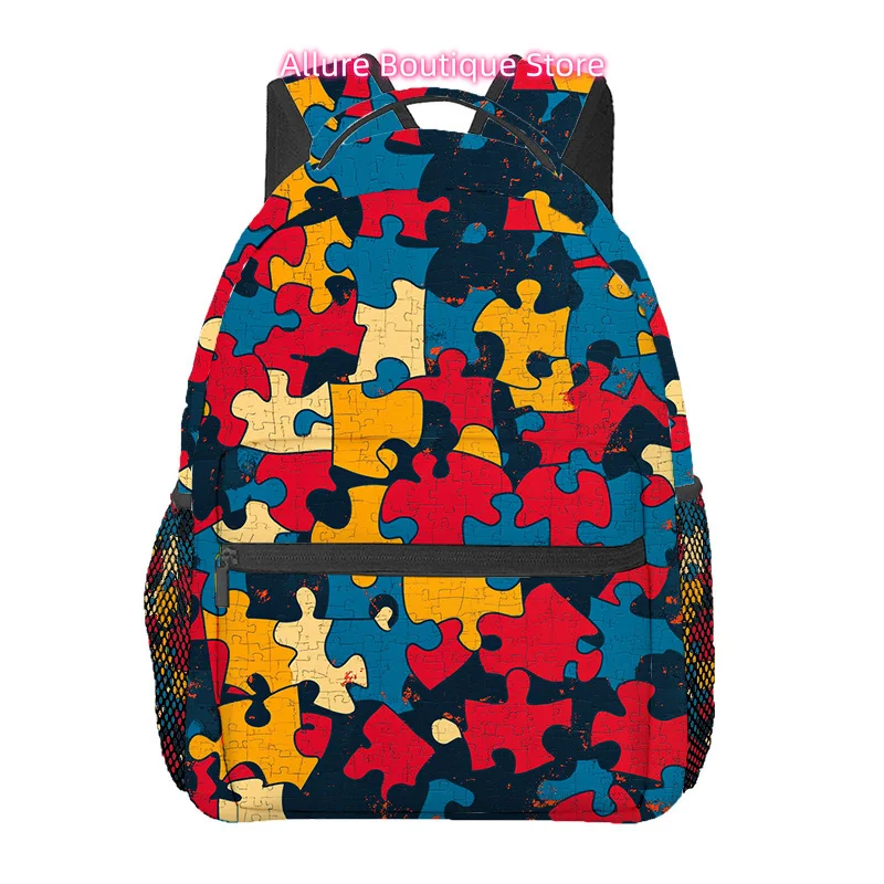 Colorful Autism Awareness Black Hand 2 Outdoor Sports Backpack, Travel Backpack, Adjustable Comfortable Shoulder Strap Sport Bac