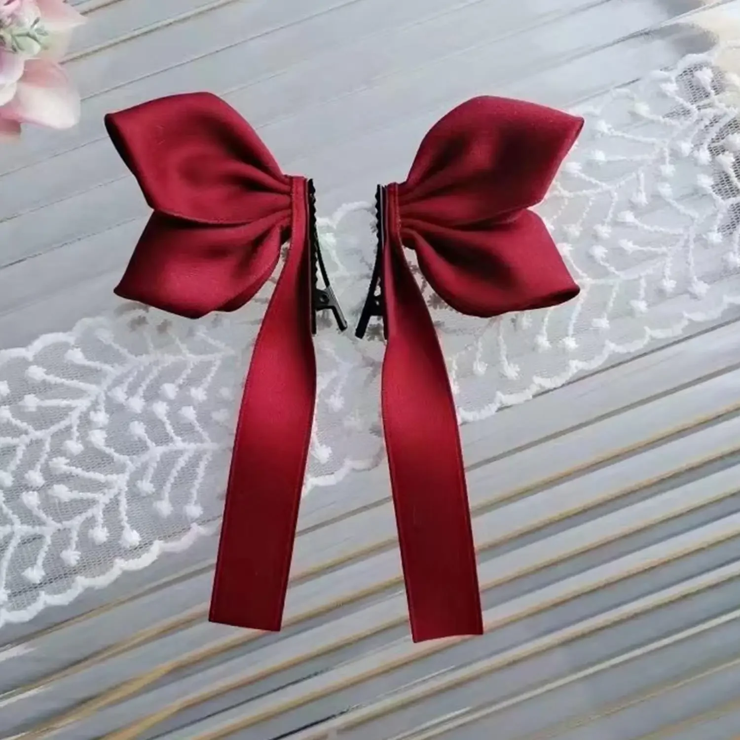 2 stücke/1 satz Süße Bögen Haar Clips Frauen Bunte Bänder Pferdeschwänzen Clip Mädchen Nette Headwear Modische Koreanische Stil haar-accessoire – Detail 5