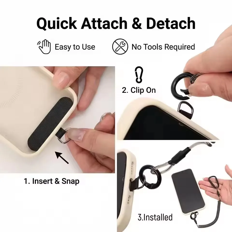 Retractable Safety Lanyards Anti Theft Spring Phone Straps with Tether Tabs Quick Release Buckle Lanyard Safe Tool for IPhone Mi view 5