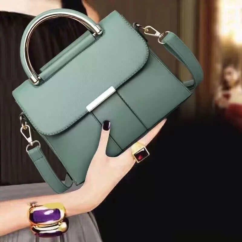 Picture 6: PU leather flip-top hand-held versatile crossbody bag, large-capacity commuter single-shoulder bag for women