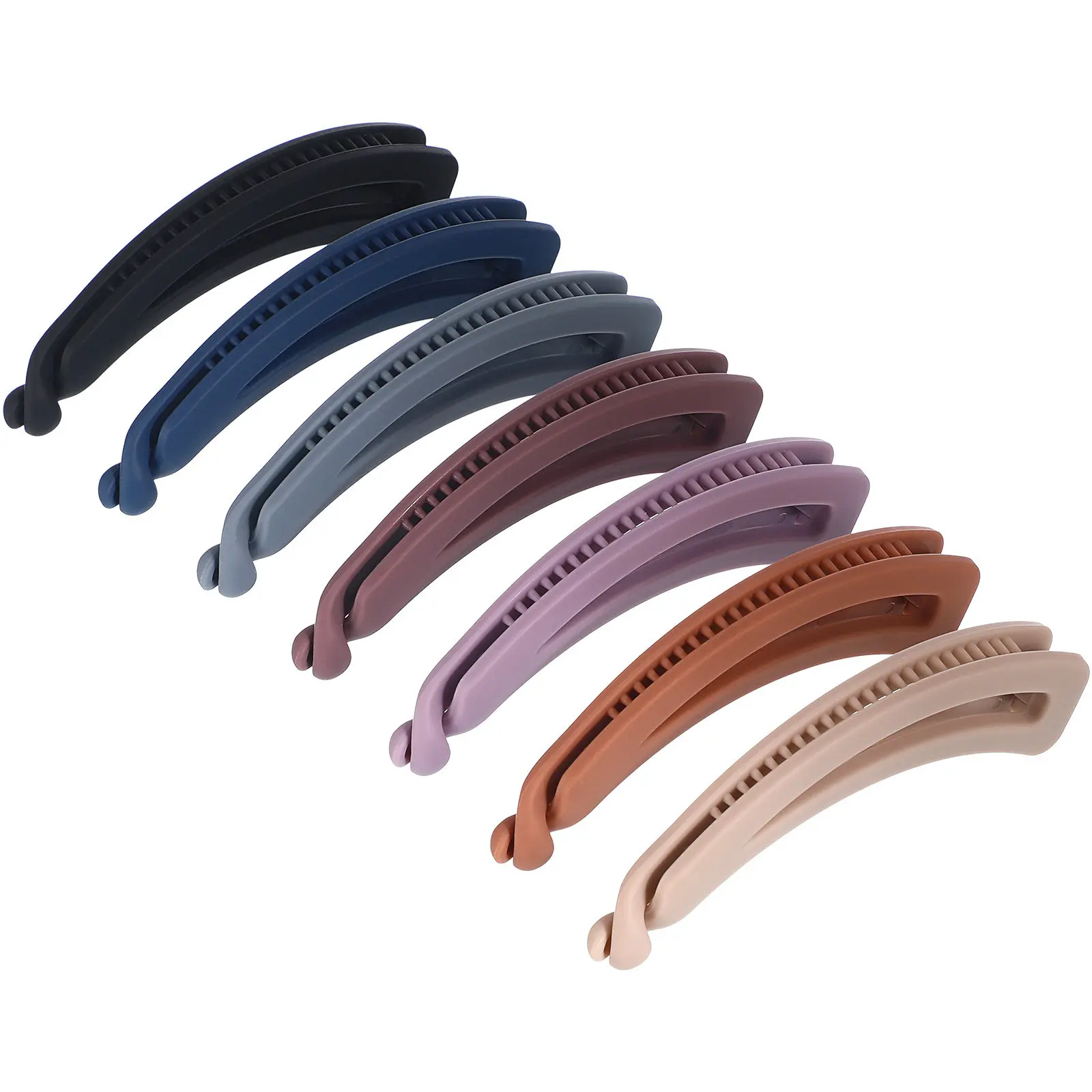 

Набор из 7 заколок-бананов с гладкими краями для женщин, для повседневного использования, аксессуары для укладки волос, маленькие заколки-бананы