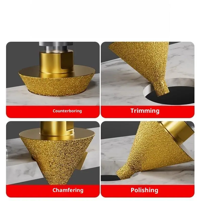 الذهب M10 الموضوع الماس الميلا الشطب بت 38/50 مللي متر مخروط اللكم توسيع مثقاب الخشب طحن عجلة سيراميك الشطب