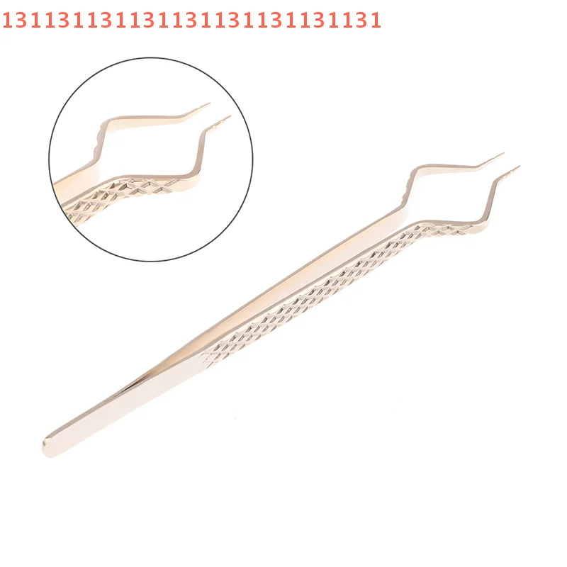 Alta precisão curvada reta para cílios de sobrancelha ventilador ferramenta de maquiagem da arte do prego pinças de aço inoxidável antiestáticas douradas