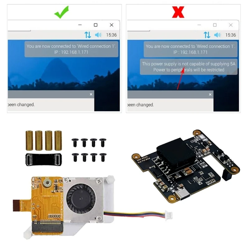 Enhances Solid Disk Adapter For RPI 5 Ethernet Solution With Mechanism Active Cooling Fan  And Type C Ethernet Port