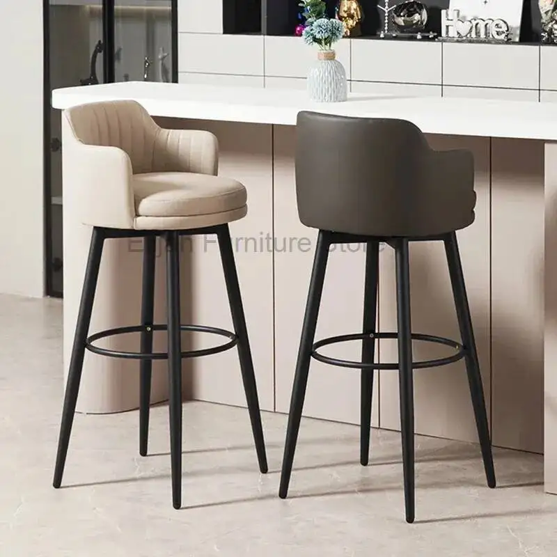 

Legged Chairs Home Rotating High Bar Counter Stools Island Dining Chairs Hotel Front Desk Backrests Bar Chairs Furniture