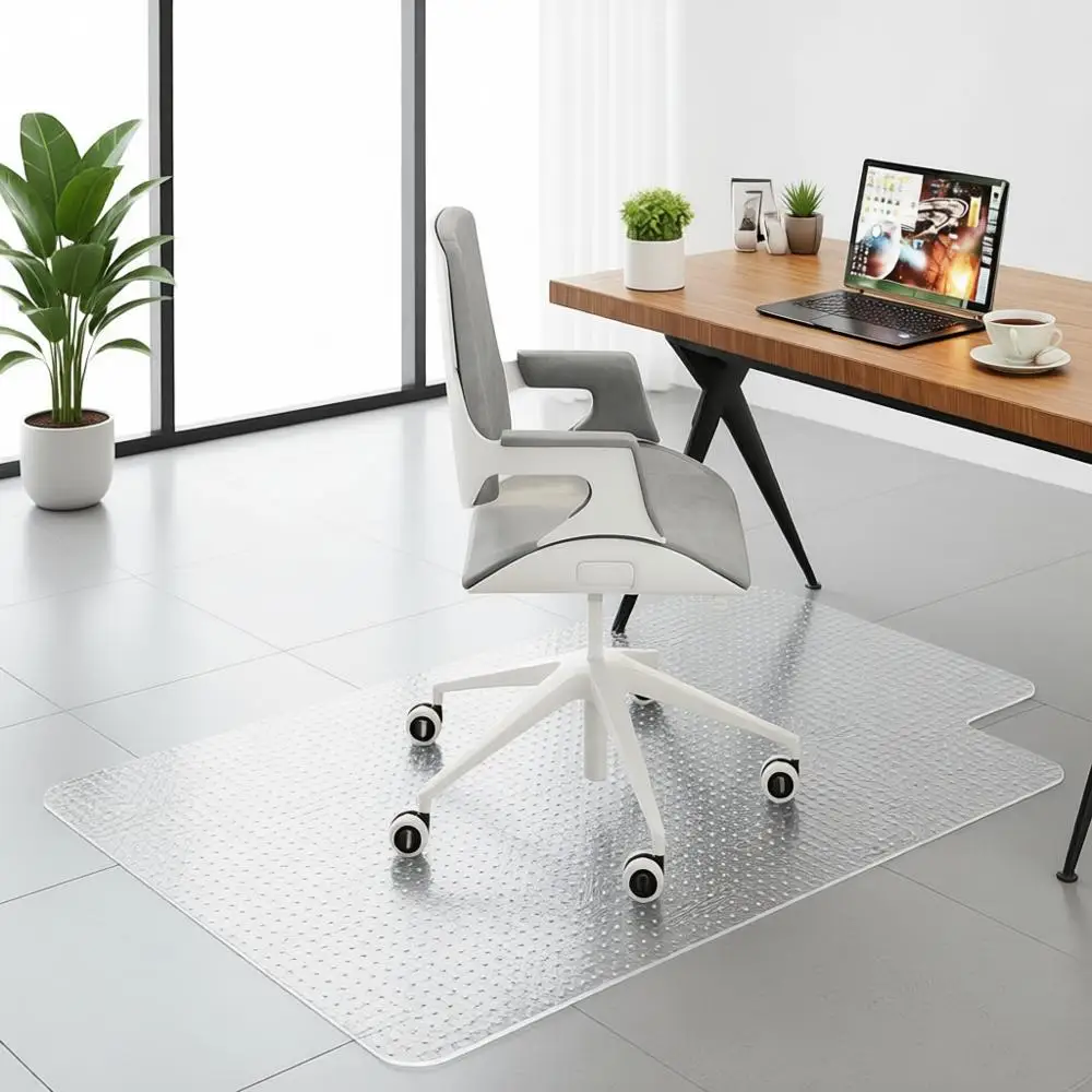 

Защитный коврик для стула из прочного прозрачного пластика 40x50 дюймов для ковров с низким ворсом - Защита пола под стул для плавного передвижения