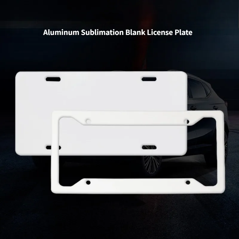 10sheets Sublimation Blank License Plate Heat Transfer Aluminum Car Outer Frame DIY Personaliz Decorative Touches Wholesale