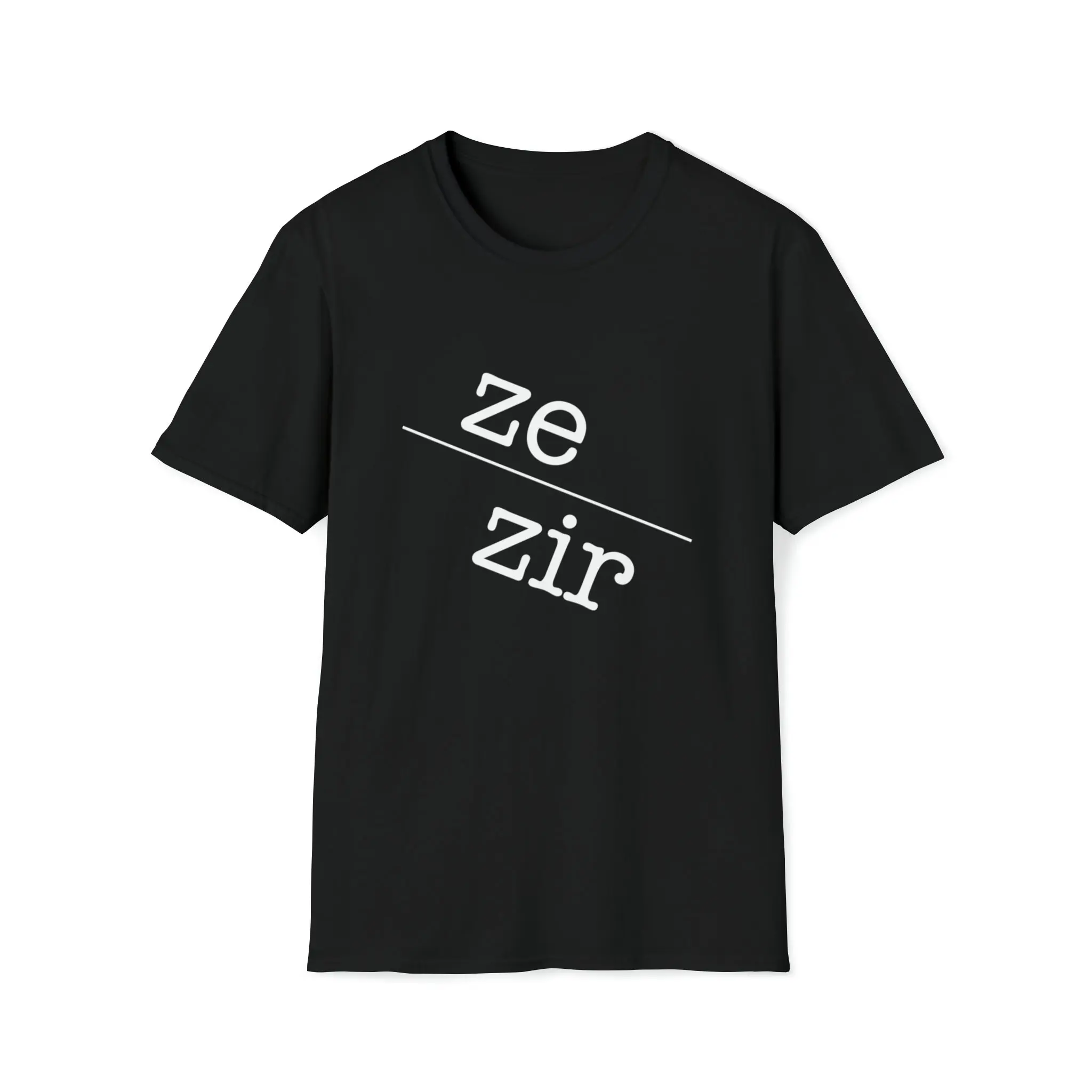 Ze Zir Gender Identity Pronoun LGBTQ Inclusive Softstyle T Shirt