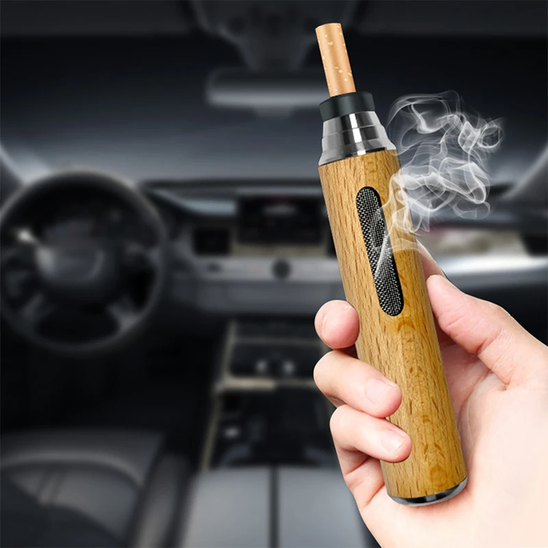 

Walnut Wood Smoking Ashtray Cigarette Holder For Driver Mini Portable Anti-ash Tray Smoking Accessories