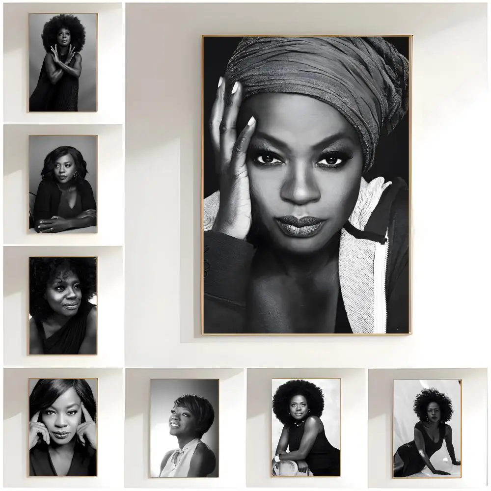 charming actress v-viola davis Poster Classic Wall Art  Home Decor  Peel and Stick Unframed