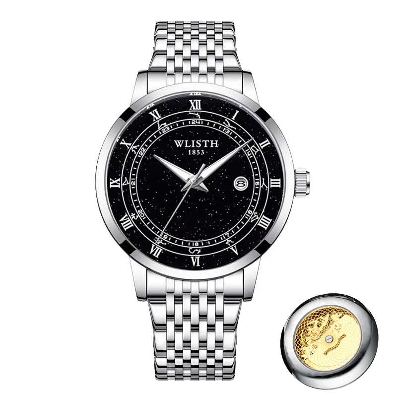 

WLISTH Men's Quartz Watch - Fashion Trendy Minimalist Business Casual Calendar Stainless Steel Wristwatch