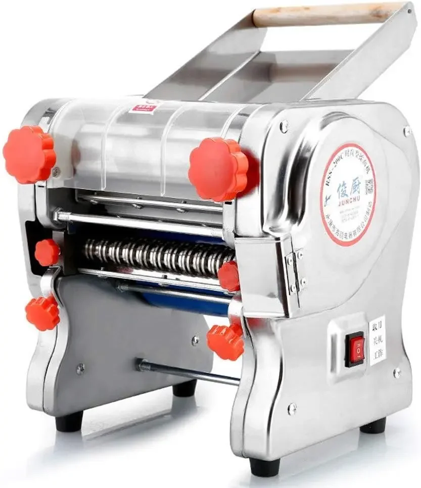 750W 110V Stainless Steel Commercial Electric Noodle Making Pasta Maker Dough Roller Noodle Cutting Machine(Noodle Width 18CM,Kn