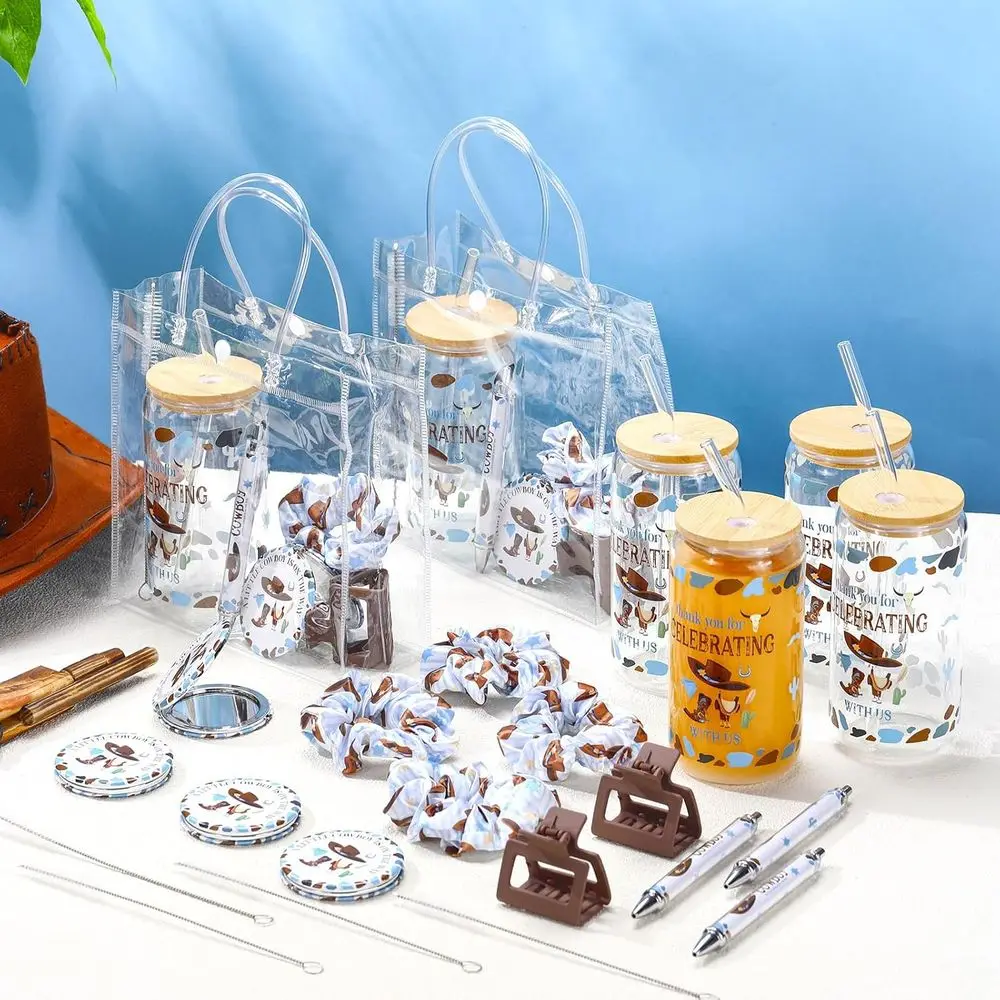 جوائز ألعاب استحمام الطفل ذات طابع رعاة البقر الغربي: البهلوانات، القش، المرايا، إكسسوارات الشعر، الأقلام، المشابك، وحقائب الهدايا #4