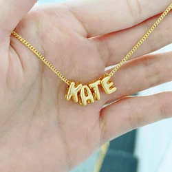 2023 New Mini Custom Bubble Name Necklace Personalized 3D Letter Necklace Balloon Bubble Letter Pendant Necklace Christmas Gift