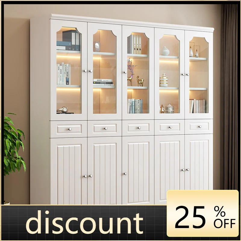LH dust-proof bookcase, with glass door, floor-to-ceiling household free combination bookshelf