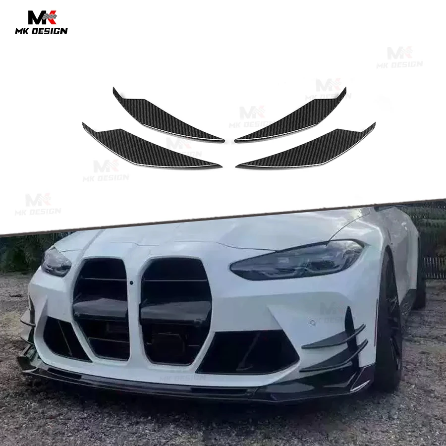 

Carbon Fiber AC Style Front Bumper Splitter Side Canards Fin for BMW M3 G80 G81 M4 G82 G83 2021+ Front Side Splitters Auto Parts