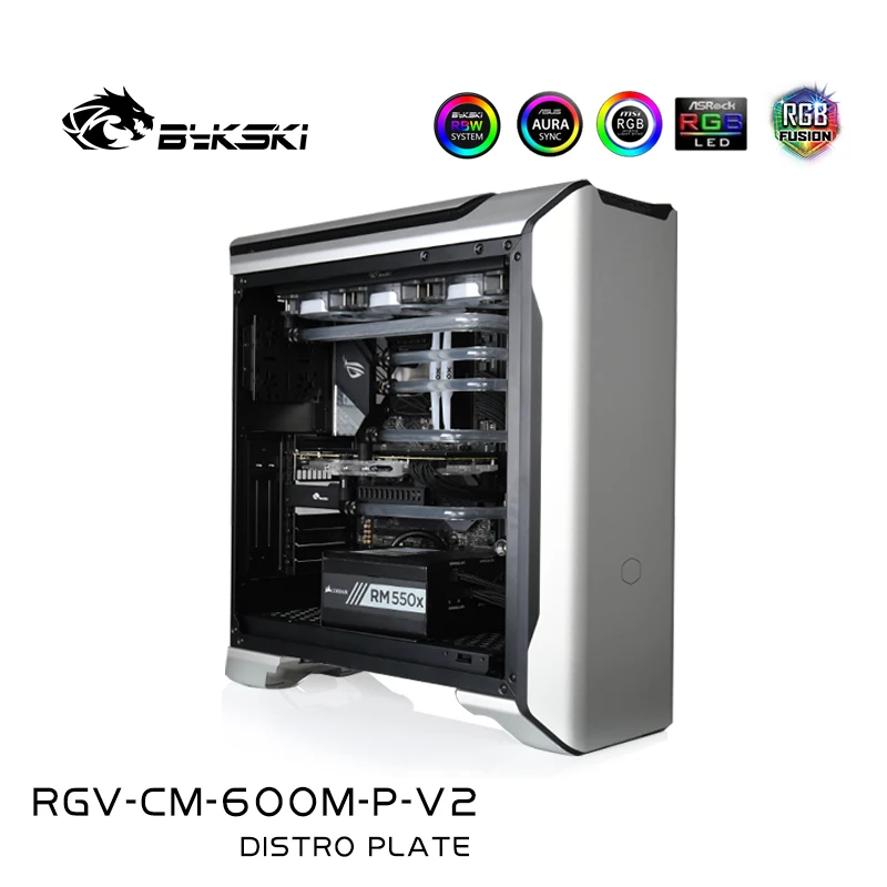 Bykski Acrylic Distro Plate / Board Reservoir for Cooler Master SL600M Computer Case / Combo DDC Water Pump / RGV-CM-600M-P-V2
