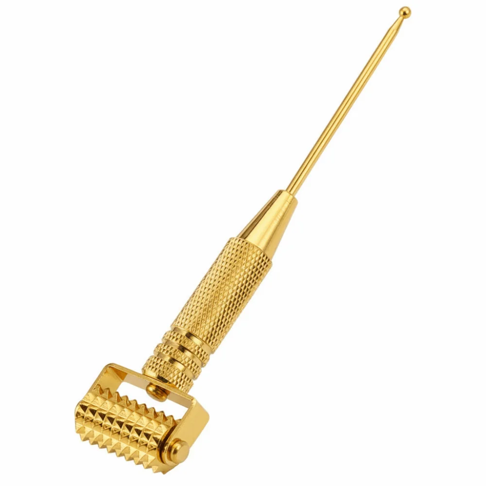 Multifunctional Acupuncture Points Detector Gold/Silver Spring Needle Massage Roller Retractable Massage Needle