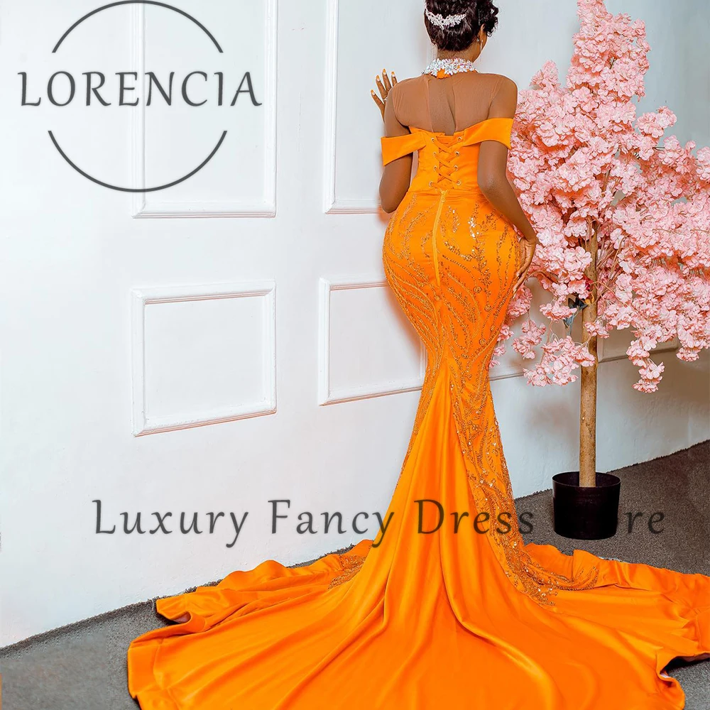 أنيقة كريستال فساتين لحضور الحفلات الموسيقية قبالة الكتف الترتر حورية البحر رداء حفلات الزفاف 2025 مخصص بلا أكمام vestidos de cerimônia