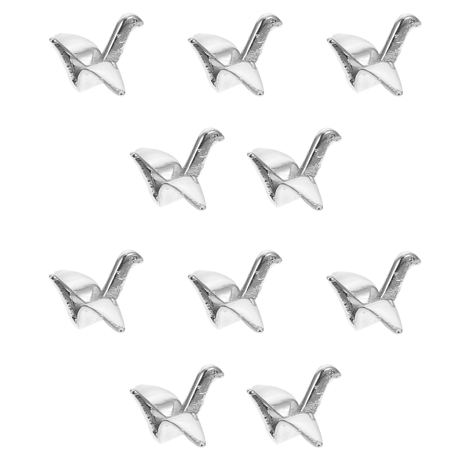 10 Pcs Hair Pin Paper Crane Pendant Handmade DIY Materials Decorations Party Clip Charms Festival Hairpins Silver Stick Child