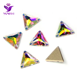 YANRUO 3270-triangolo Crystal AB Top cucire su Strass abito da cucito in cristallo di vetro Strass cucire pietre per i vestiti