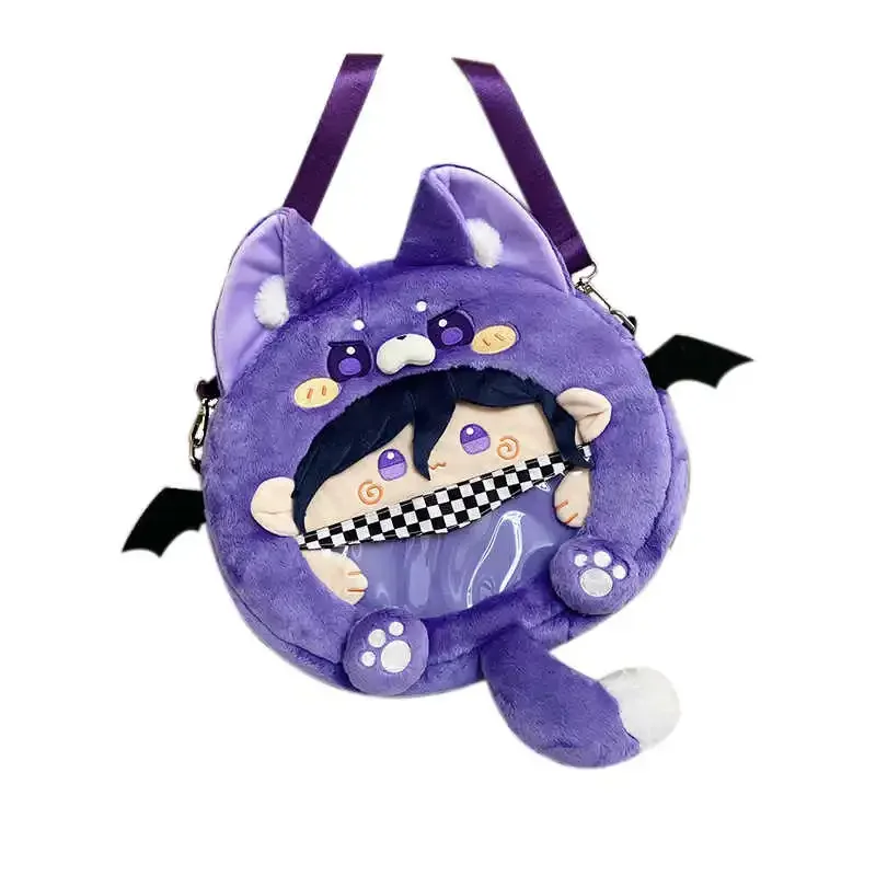 Anime danganronpa v3 kokichi oma ombro saco de pelúcia cosplay mochila unisex diário casual roxo grande mensageiro itabag em estoque