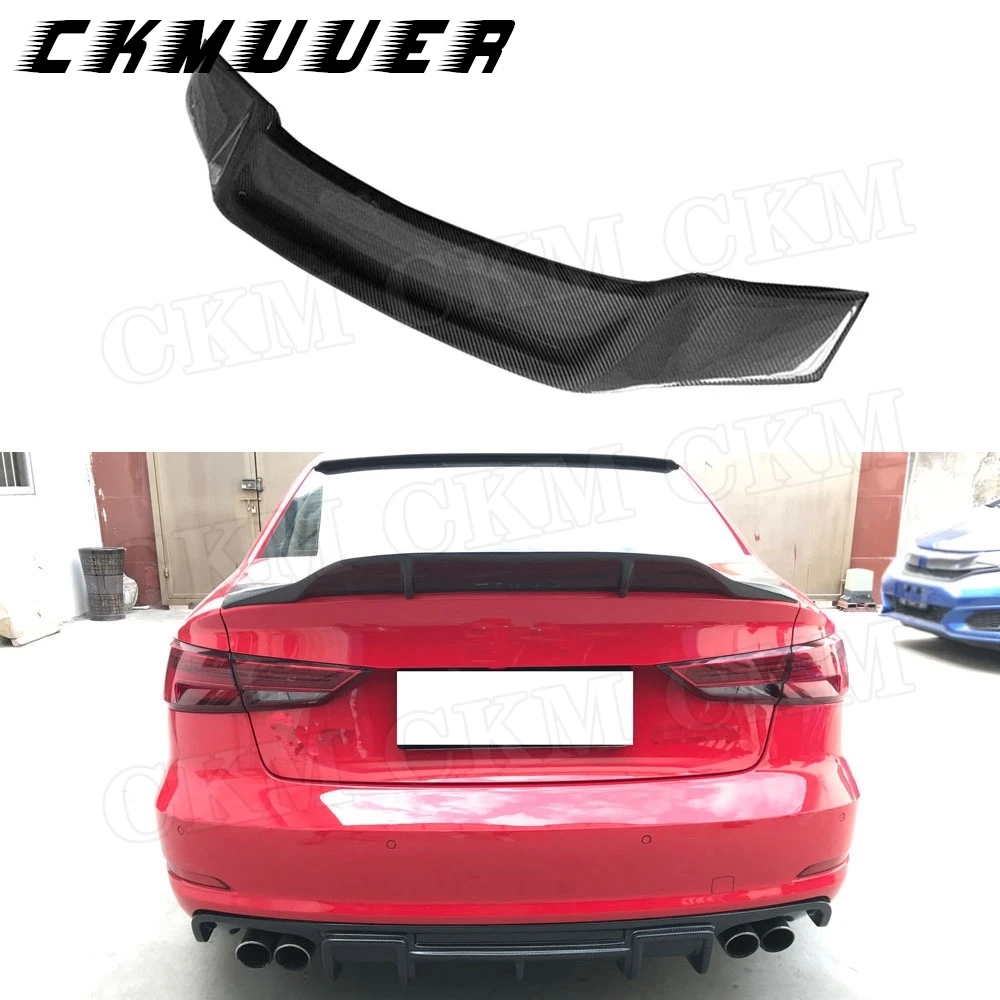 

CKMUUER задний спойлер из углеродного волокна для Audi A3 S3 Sedan 4-дверный 2013-2018 R стиль автомобиля задний багажник крылья багажника