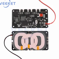 18W Samochodowa ładowarka bezprzewodowa o dużej mocy z 3 cewkami Typ-C DC12V 24V QI Bezprzewodowy moduł nadajnika szybkiego ładowania Odbiornik cewki