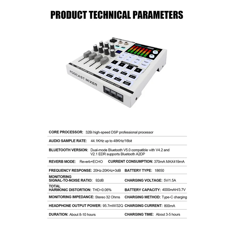 B04B-SN800 Live Sound Card For Broadcast Recording KTV Multifunctional Live Sound Card