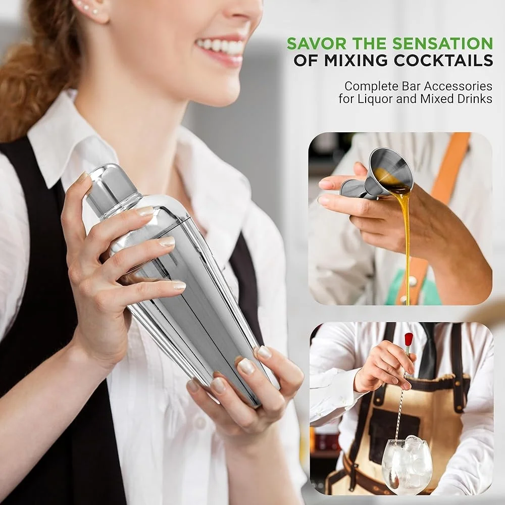المهنية نادل مجموعة كوكتيل شاكر الوالج بار ملعقة خلاط الفولاذ المقاوم للصدأ أدوات الاستخدام المنزلي والتجاري