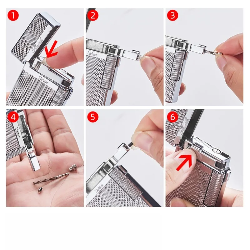 New Cigar Lighter Dual-fire Electroplating Process Inflatable Igniters Metal Windproof Cigarettes Lighters & Smoking Accessories