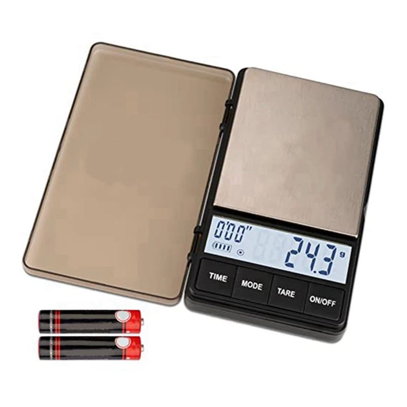 1 PCS Small Espresso Scale With Timer Scales Bright Backlit LCD Display 2 Batteries