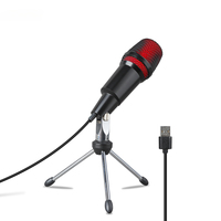Metal USB Microphone Condenser Recording Microphone Mic with Stand for Computer Laptop PC Karaoke Studio Recording