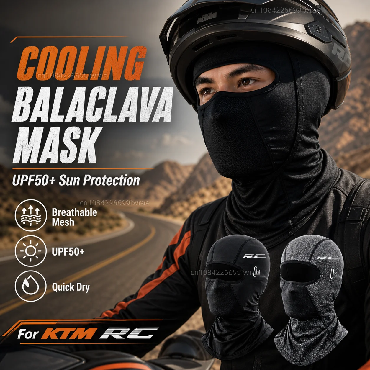 Cooling Motorcycle Balaclava Mask UPF50+ UV Protection Breathable Face Cover Summer For KTM RC 125 200 250 390 rc390 2014 2015