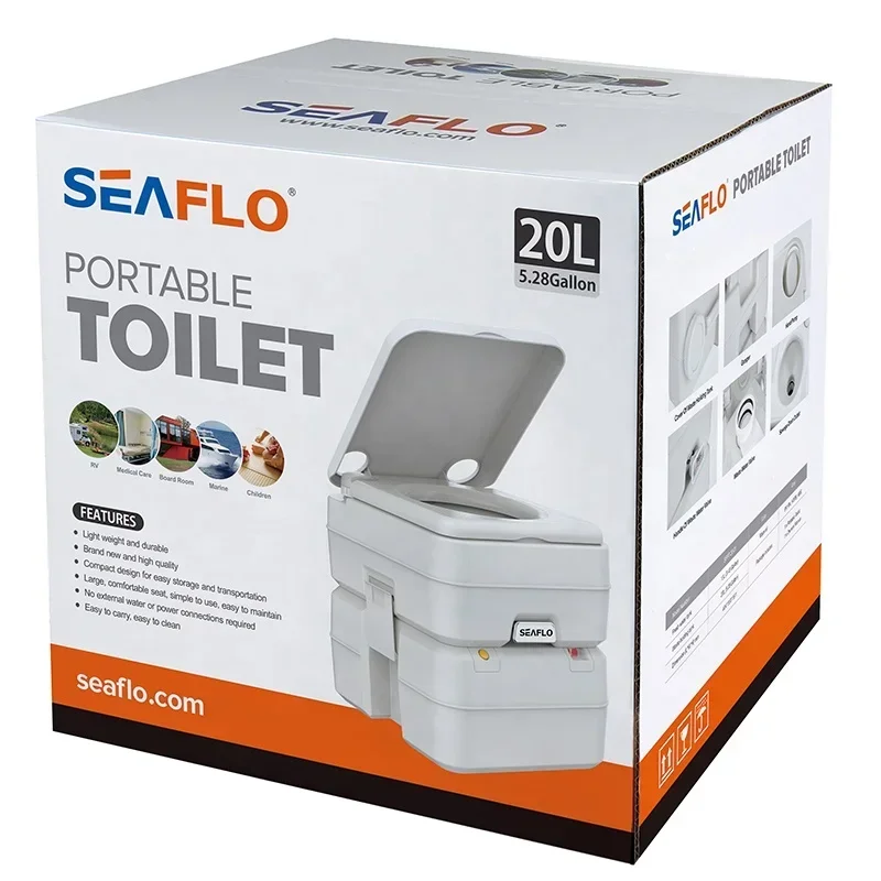 SEAFLO 20L Portable Travel Toilet Rv Accessories Camper Trailer Accessories Camping Camper Caravan Toilet