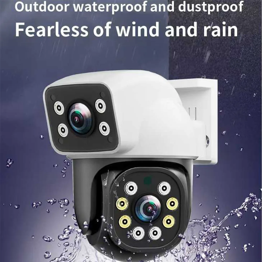 8MP Dual Lens WiFi IP Camera Auto Tracking Two Way Audio Dual Screen HD Night Vision Outdoor Home Security Surveillance CCTV Cam
