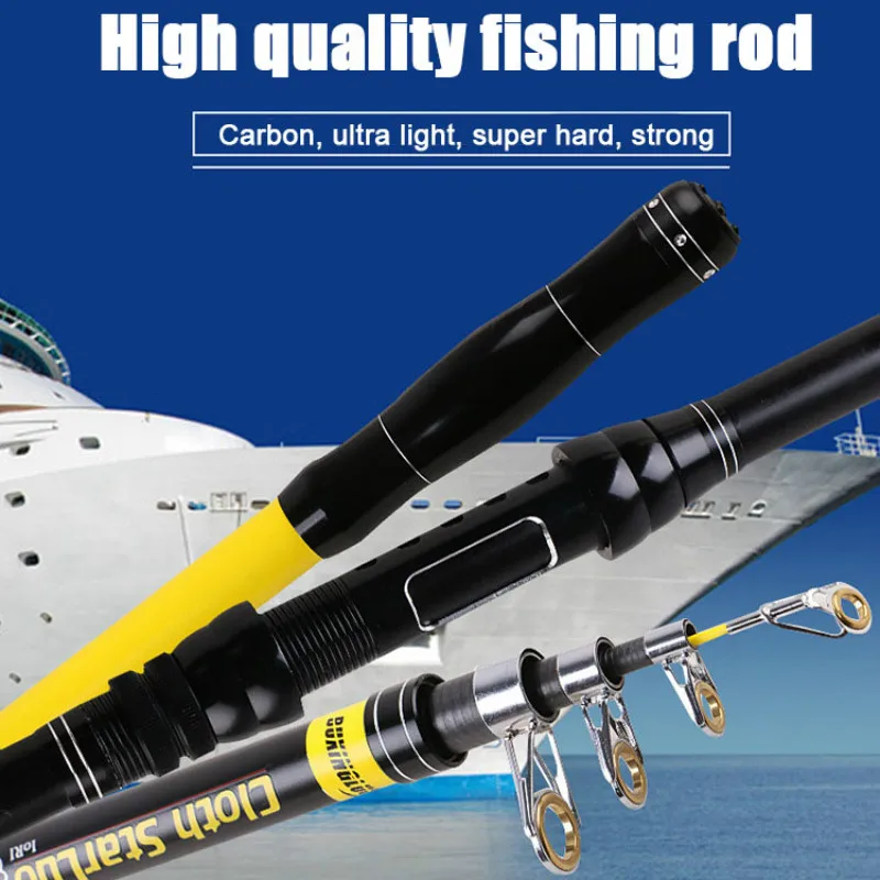 Imagem -02 - Vara de Pesca Telescópica Portátil do Mar Carp Rod Spinning Rod Fibra de Carbono Ultraleve Difícil Novo 2.1m3.6m 2023